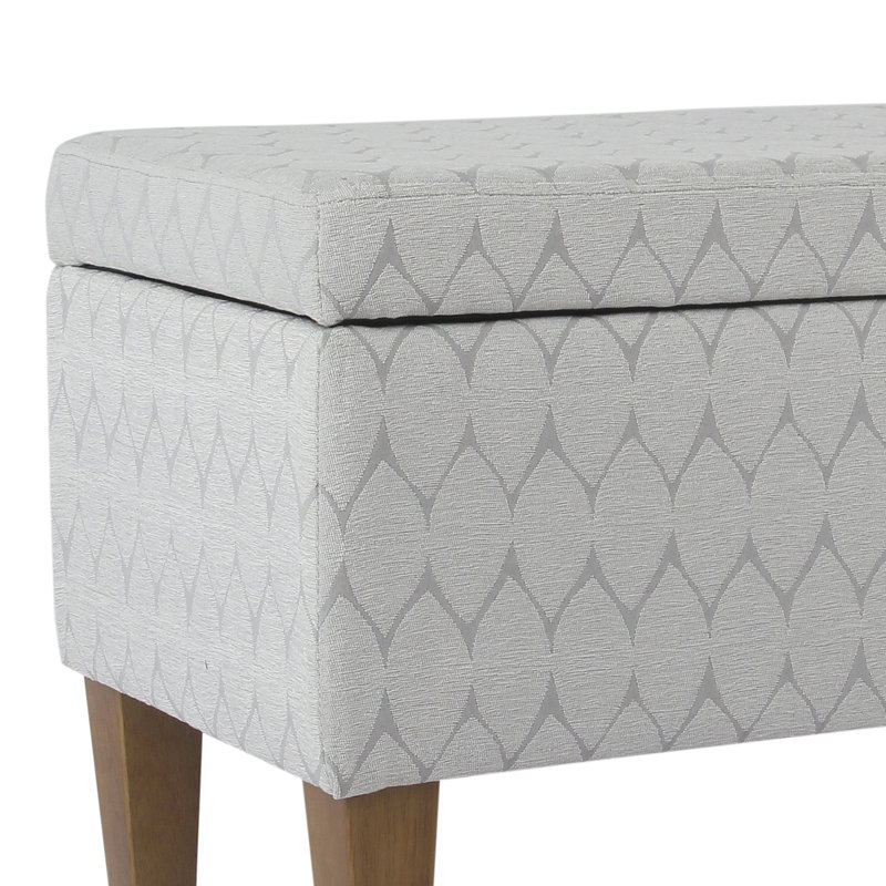 Genoveva Upholstered Storage Bench, Gray Abstract, Brown