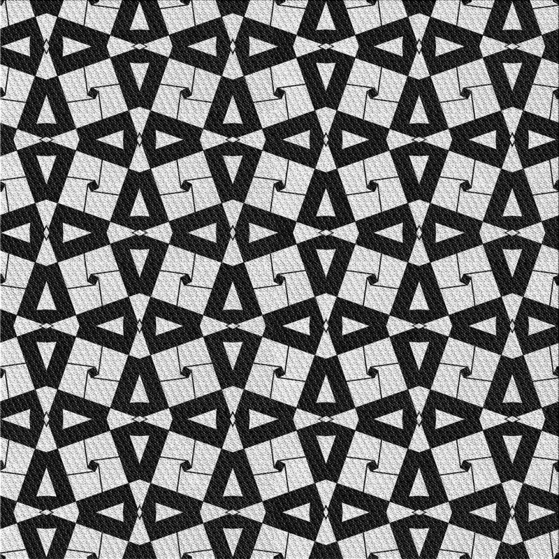 Tapis noir/blanc tissé à la machine, Carré 5 pi