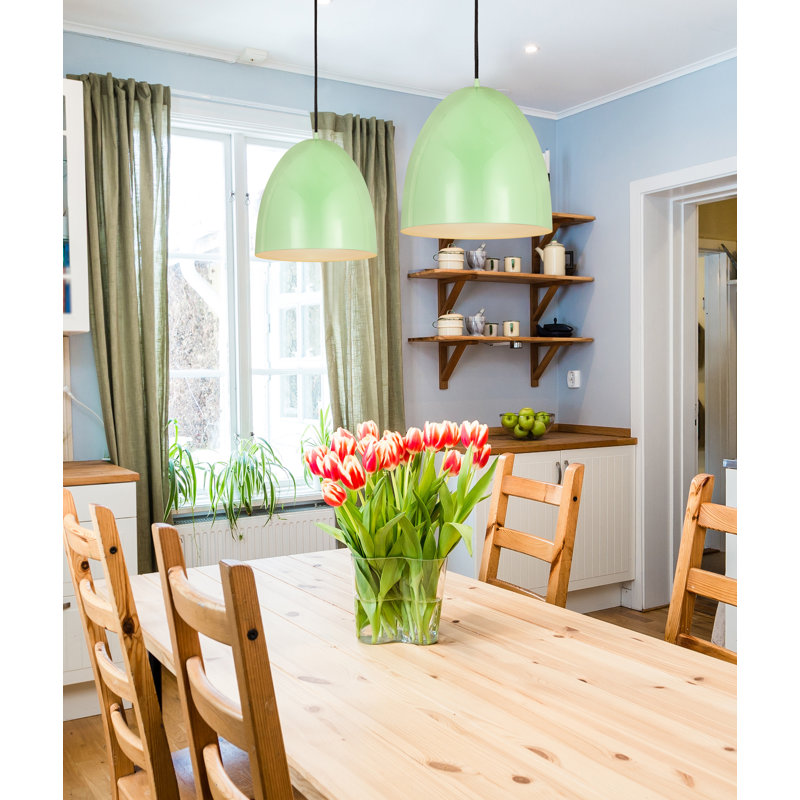 Luminaire suspendu 1 lumière Havertown Dome, H 15,5 po x l 12 po x P 12 po, Menthe, Menthe