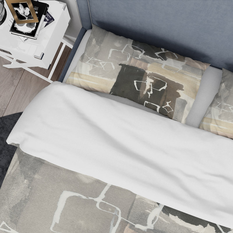 Glam Dancing Shape I - Ensemble de housse de couette moderne et contemporain - Microfibre de polyester