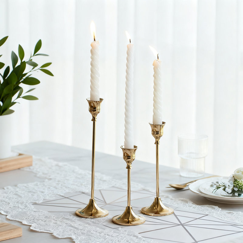 Elegant Candlestick Holders Set For Taper Candles, Decorative Centerpiece For Dining Table, Wedding, Christmas, And Housewarming
