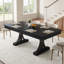 Table de salle à manger rectangulaire de 71 pouces avec 2 tiroirs, grande table de cuisine en bois pour 6 à 8 personnes, base à double piédestal robuste, noir-195103336