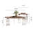 2-Piece Floating Round Coffee Table Set, 33.5" Walnut Top and 19.7" Side Table with 3 Straight Acrylic Legs