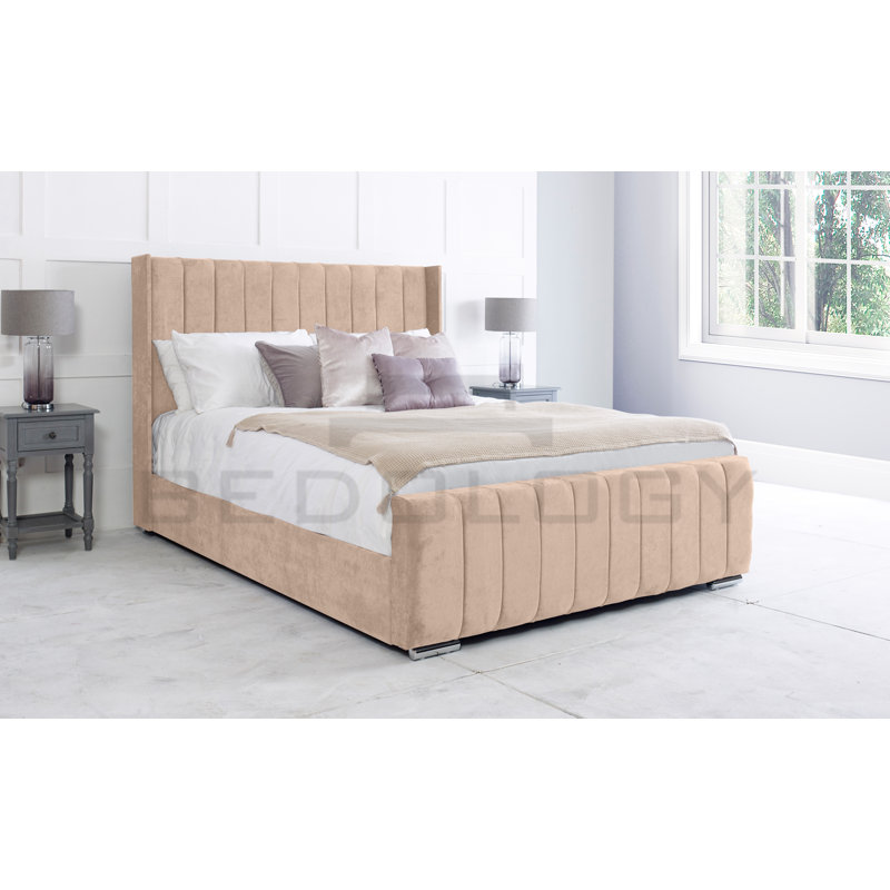 Anhat Upholstered Storage Bed, King (150 x 200 cm), Mink