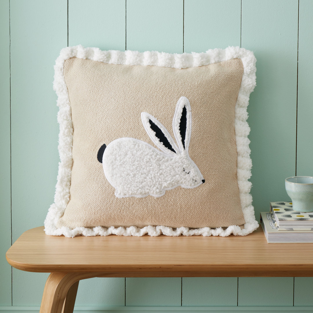 Country Hare Applique Cushion Cover