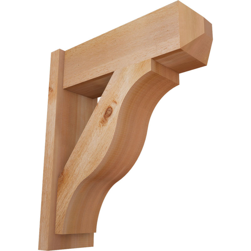 Persienne en bois rustique Funston Craftsman, P 24 po x H 28 po, Cèdre rouge de l'Ouest de 8 po (sciage brut)