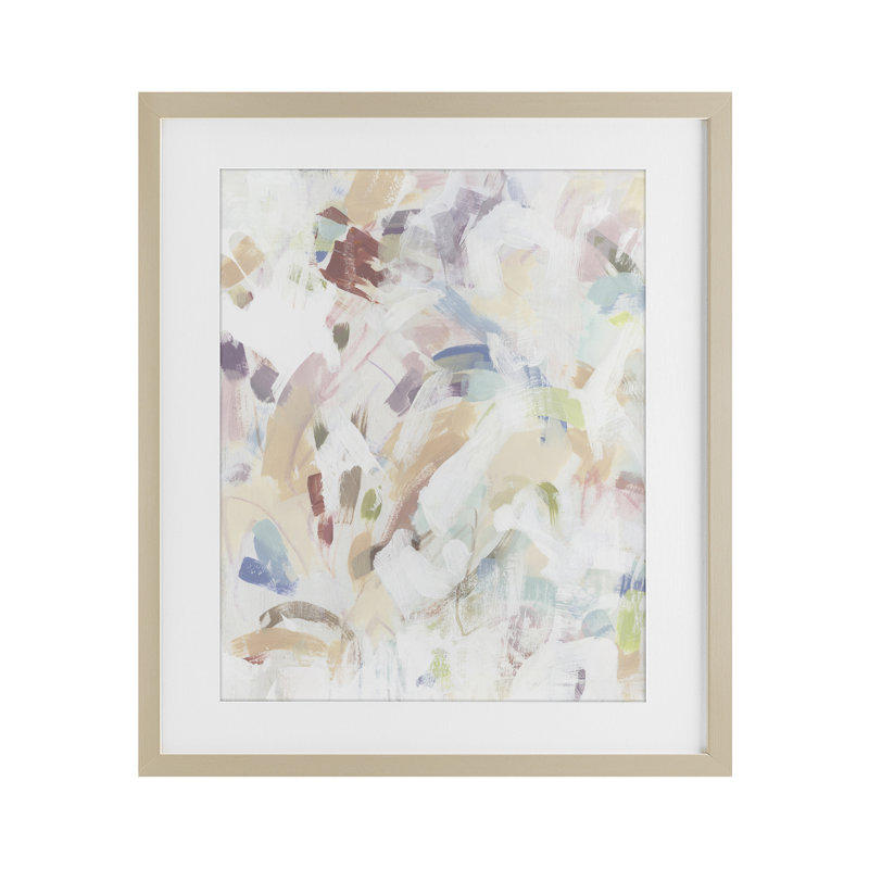 «Pastel Candy Scrape», reproduction abstraite encadrée sous verre, design par June Erica Vess, Cadre de récolte en pin