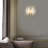 Nebih 2-light Brushed Shiny Brass Feather-shaped Glass Wall Sconce 