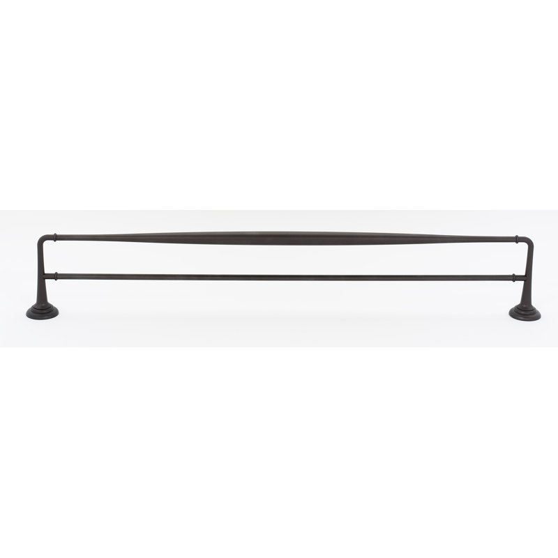 Porte-serviettes mural double 32 po Charlies, Bronze chocolat, H 0,75 po x l 32 po x P 5,31 po