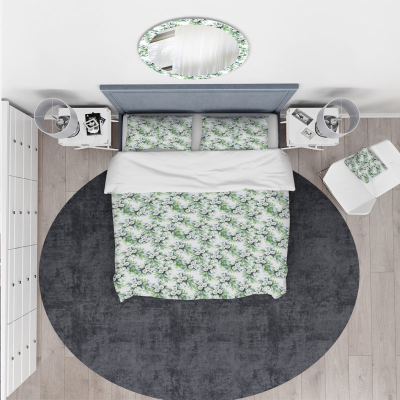 Ensemble de housse de couette Green Green, Housse de couette très grand + 2 taies décoratives