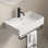 Lavabo vasque blanc, petit lavabo pour salle de bain avec porte-serviettes, petit lavabo mural avec trou pour robinet