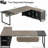 70.8" L-Shaped Executive Desk With 55" File Cabinet-1496904276
