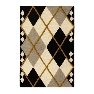 Cream Argyle Rug