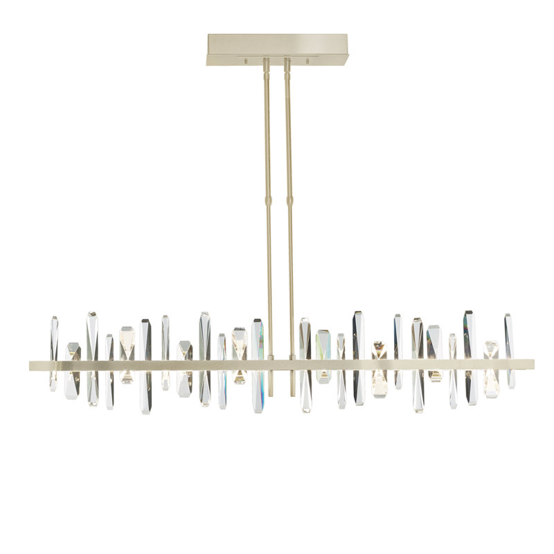 Solitude Kitchen Island Linear LED Pendant, Modern Brass