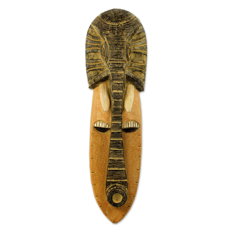 Masque en bois africain éléphant man