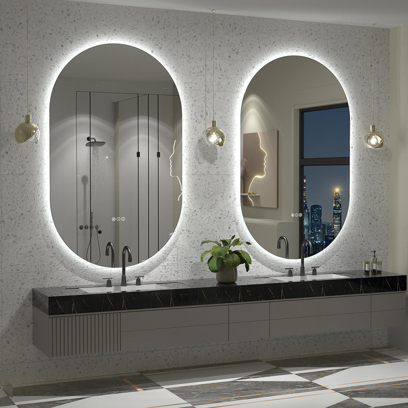 Aevar UL Certified LED Anti-Fog Tempered Glass Bathroom/Vanity Mirror with 3-Year Warranty, 48" x 30"