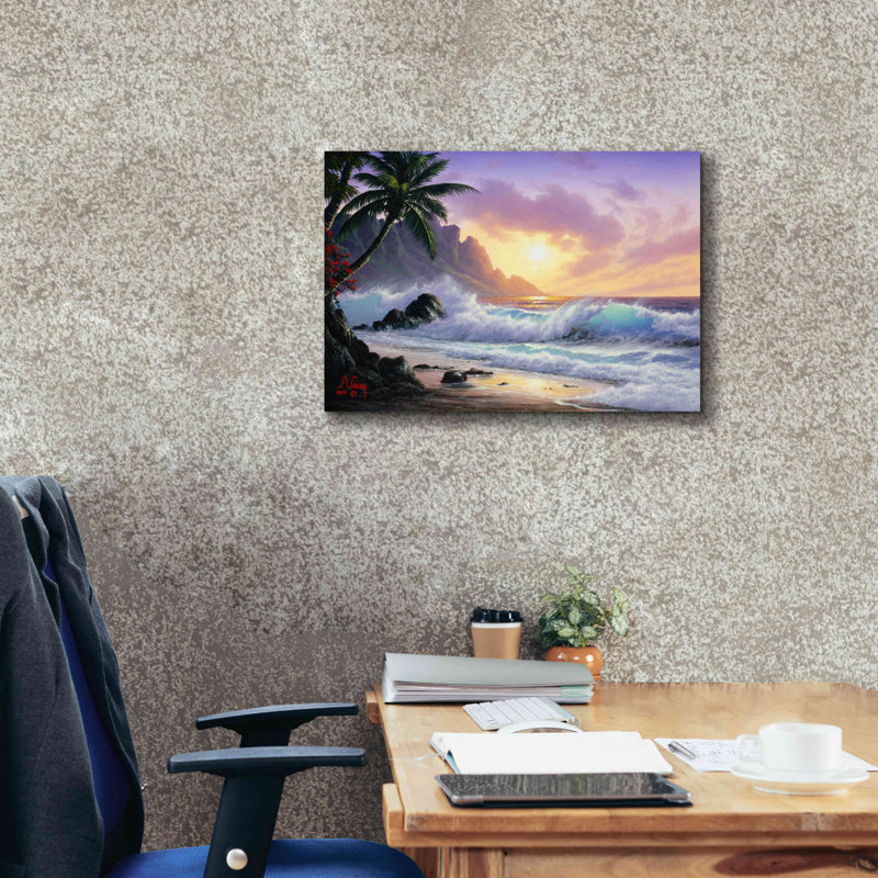 «Sunrise Waves» par Anthony Casay, reproduction sur toile sans cadre, L 26 po x H 18 po