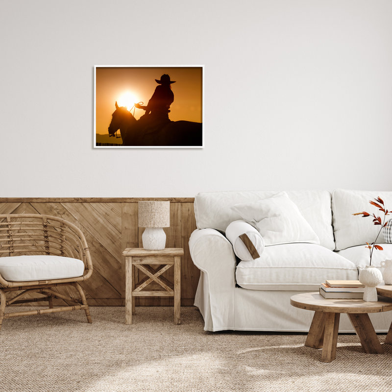 «Stupell Industries Cowboy at Sunset Silhouette», art mural sur toile par Lisa Dearing, H 24 po x l 30 po x P 1,5 po