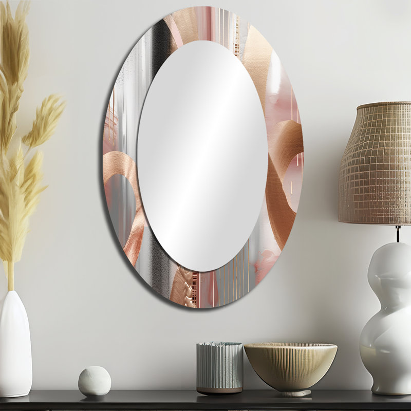 Décoration de miroir rose ovale rose, 36 po x 24 po