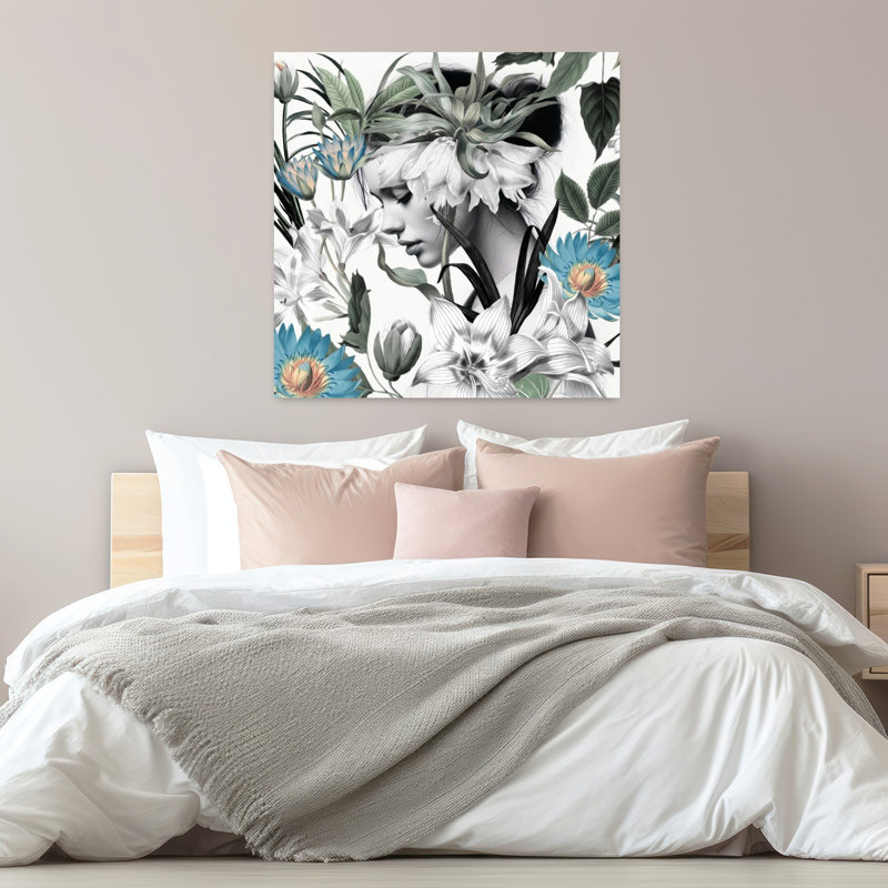 Art contemporain, art mural printemps, H 32 po x l 32 po