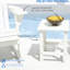 Table d'appoint de patio extérieure 15 po pour balcon, porche, table de bout de billard, piscine blanche, porche