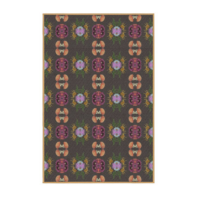 Tapis noir/violet tissé à la machine