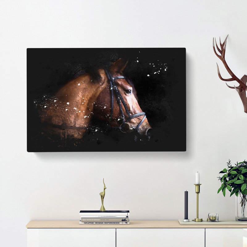Horse Portrait - Wrapped Canvas, 45cm H x 76cm W x 4cm D