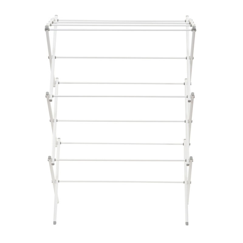 Clothes Drying Rack, Foldable Metal Clothes Drying Rack, Won’t Rust or Stain, Durable and Lightweight, White