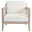 Fauteuil d'appoint Cantu en jonc de mer blanc et naturel vieilli