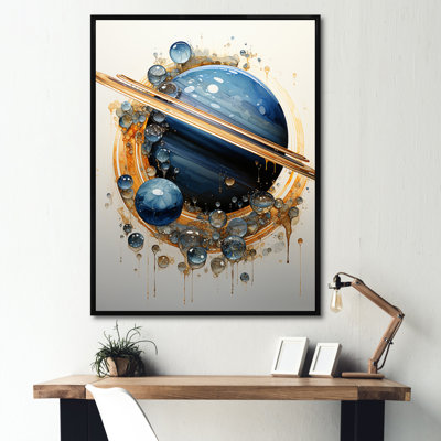 Sapphire Saturn Cosmic Wonder sur impression sur toile