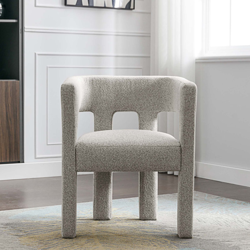 Fauteuil demi-tonneau Amalda, gris