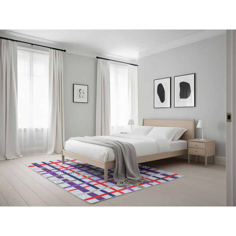 Plaid Indoor Rug, Rectangle 5' x 7'