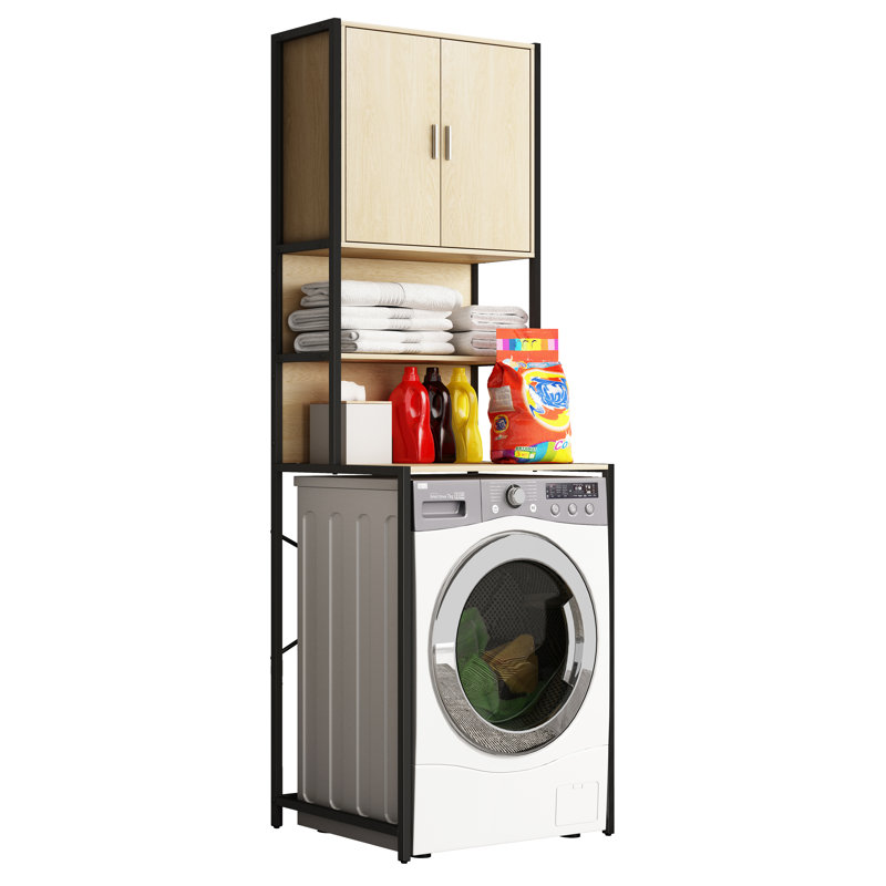 Qamar Stainless Steel Bathroom Cabinet, Honey oak