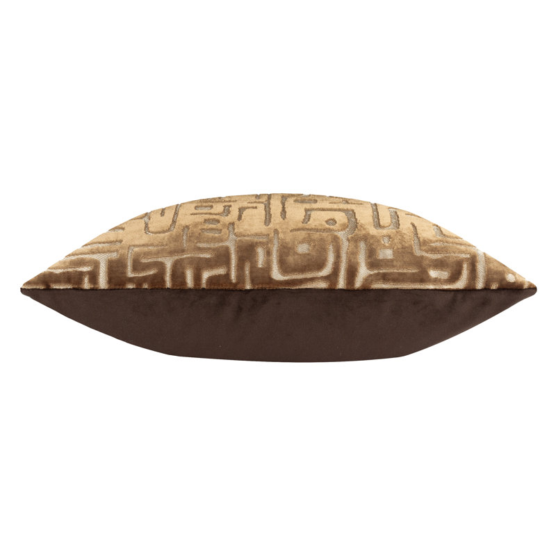 Soren Geometric Square Cushion, Brown, Polyester