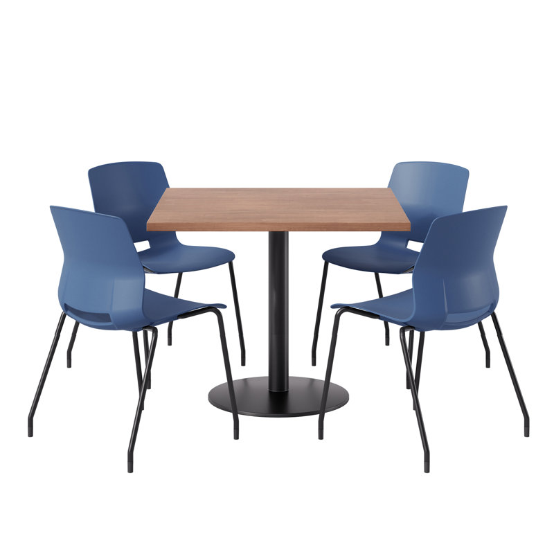 Ensemble repas pour 4 personnes à hauteur de bar, Bleu marine / Noir, H 41 po x L 36 po x l 36 po, Cerise