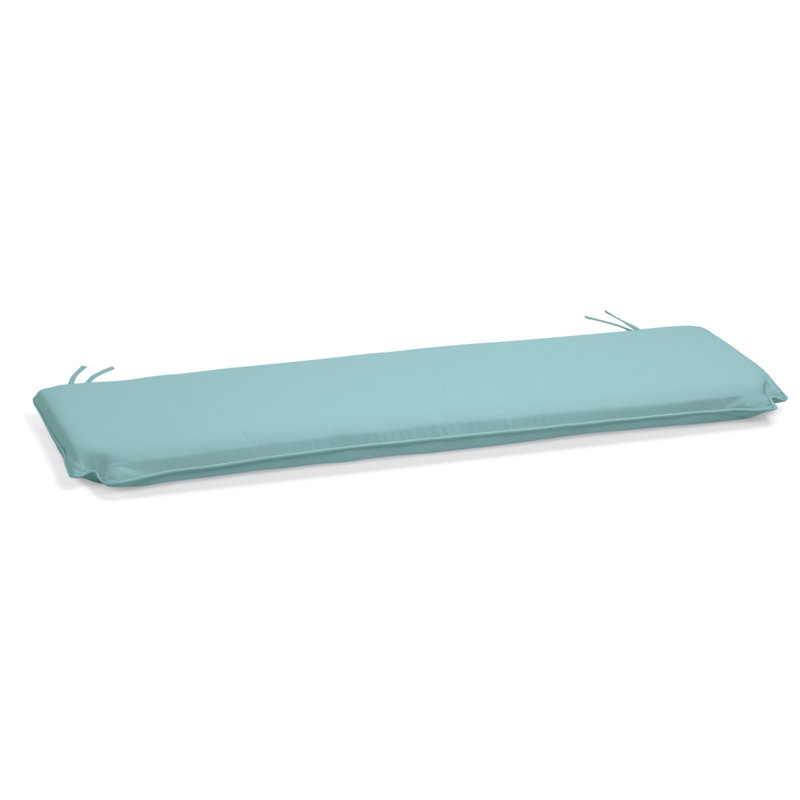 Sunbrella Outdoor Bench, Mineral Blue, 2.5" H x 60" W x 19" D