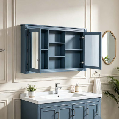 55 inch Wall-Mount 2-in-1 Mirror Cabinet