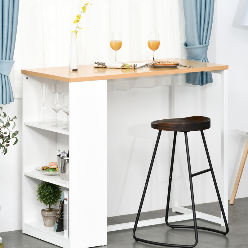 Table de bar moderne avec 3 tablettes, blanc, pour la cuisine, salle à manger près du salon 3