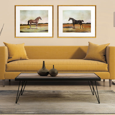 Équitation III, reproduction encadrée de 2 pièces