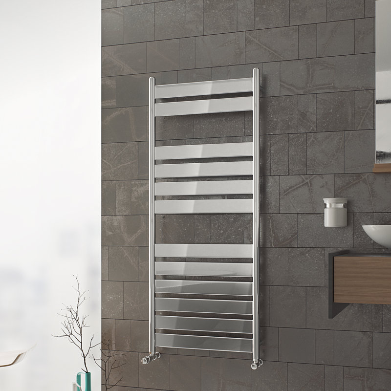Angelique Flat Panel Towel Rail Heated Towel Rails, 120cm H x 50cm W x 8.1cm D