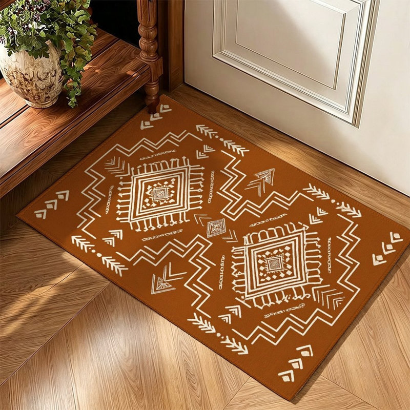 Tapis de sol géométrique tribal 47" x 31" pour entrée