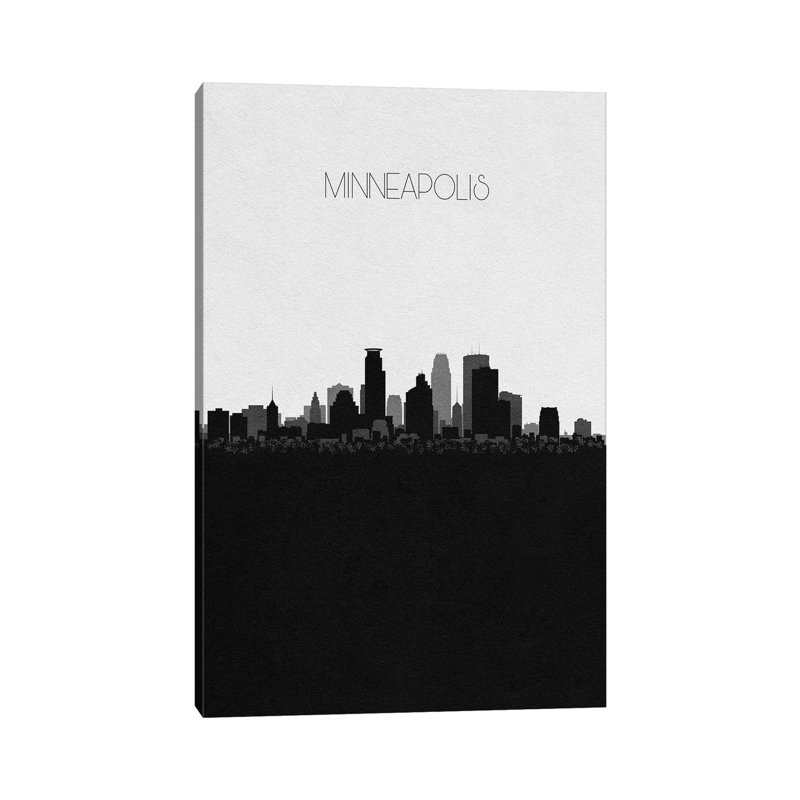 Minneapolis, Minnesota City Skyline by Ayse Deniz Akerman - Wrapped Canvas Gallery-Wrapped Canvas Giclée