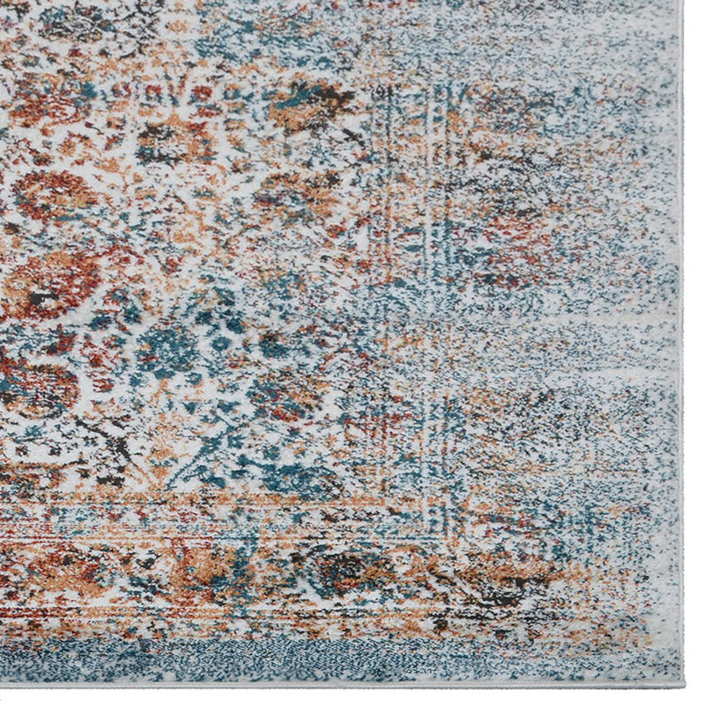 Crayton Machine Made Heatset Polypropylene Area Rugs - Rectangle, Ivory Color, Oriental Design, Low Pile Machine Made Area Rugs for Living Room, Bed Room