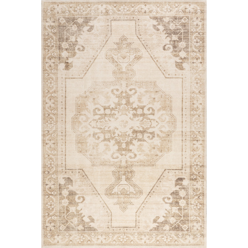 Nienna Wool and Cotton Area Rug, Rectangle 6' x 9'