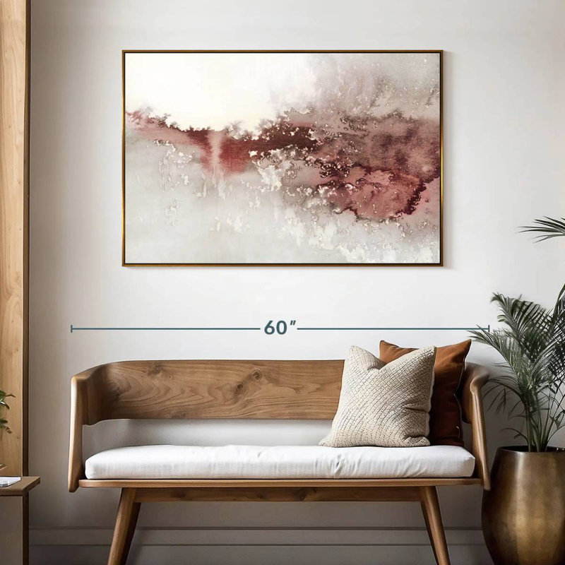 Douces vagues I, 46 po x 31 po, Cadre flottant doré