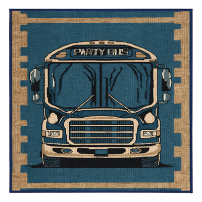 Machine Washable Transportation Gray Area Rug