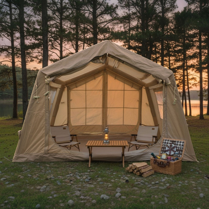 Tentes gonflables de 8 m² pour le camping, faciles à installer avec pompe à main, imperméables et spacieuses pour 4 à 8 personnes