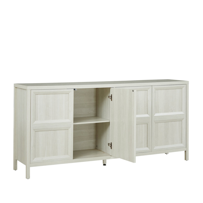 67'' Modern Sideboard Storage Cabinet With Tip-On Opening, Soft-Close Hinges, And Tilt-Proof Wall Mount, Bedroom Dresser.Light Grey.
