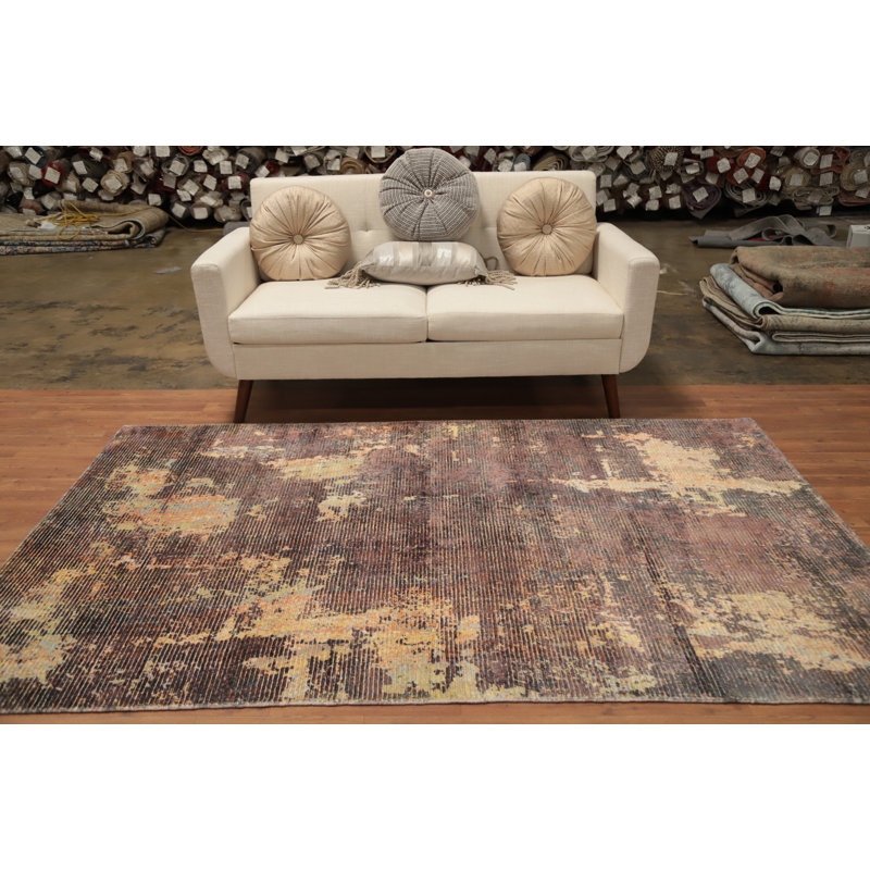 Rustic Elegance Earthy Tones Abstract Area Rug 5x8
