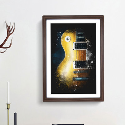 'Aged Electric Guitar' - Picture Frame Graphic Art Print
